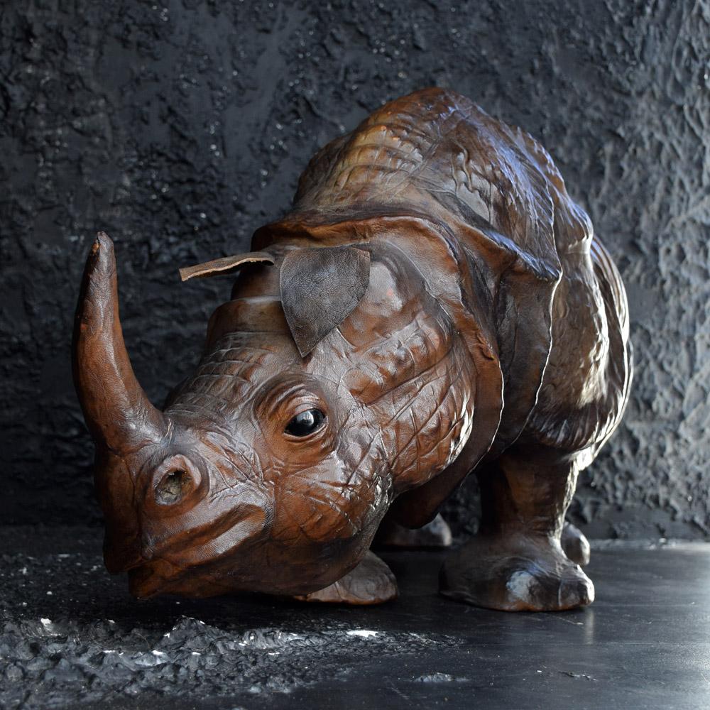 leather rhino ottoman