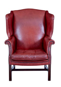 Mid 20th century leather wingback armchair