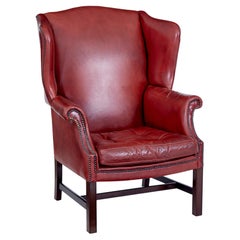 Mid 20th century leather wingback armchair