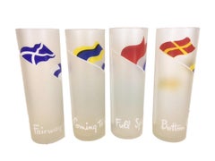 Mediados del siglo XX, Libbey Glass Company, Vasos Tom Collins "Anchors Aweigh