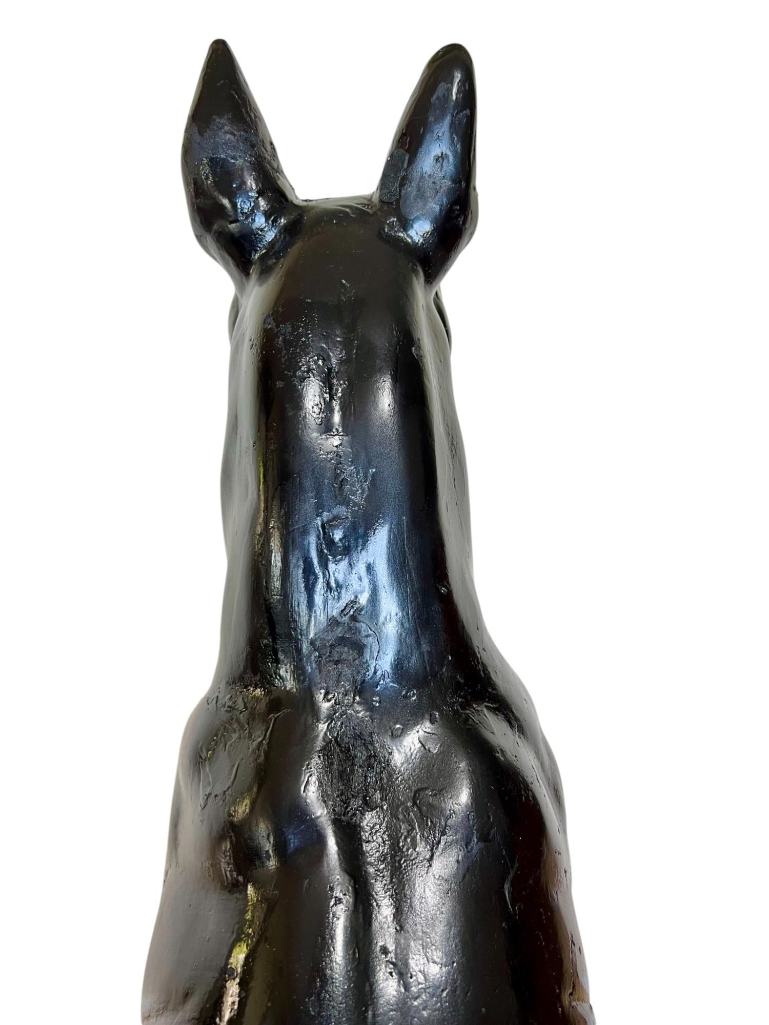 Estatua de perro gran danés de mediados del siglo xx, tamaño natural, en tiza negra en venta 3
