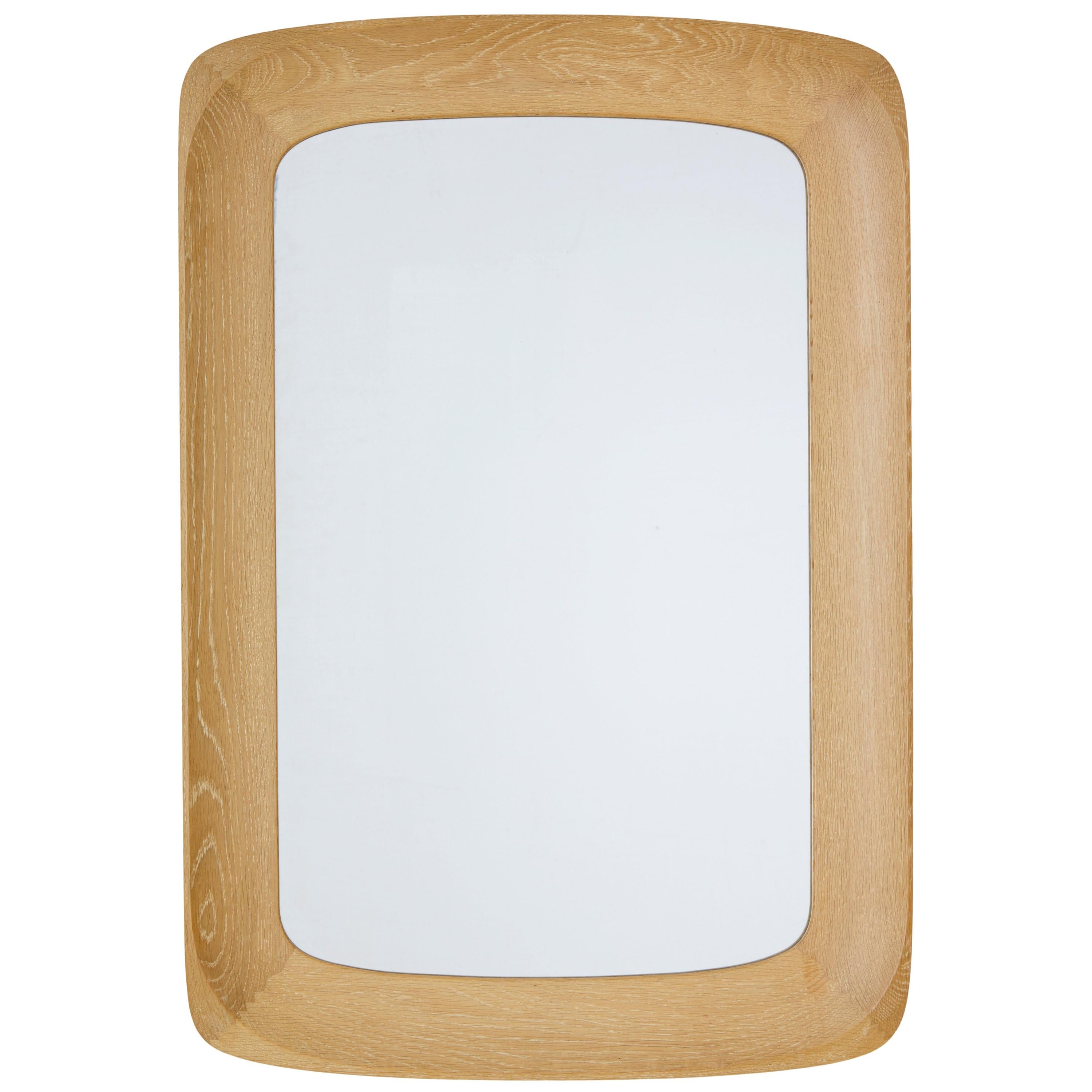 Mid-20th Century Light Oak Framed Mirror by Glas and Tra