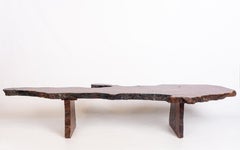 Mid 20th Century Live Edge Redwood Bench / Coffee Table