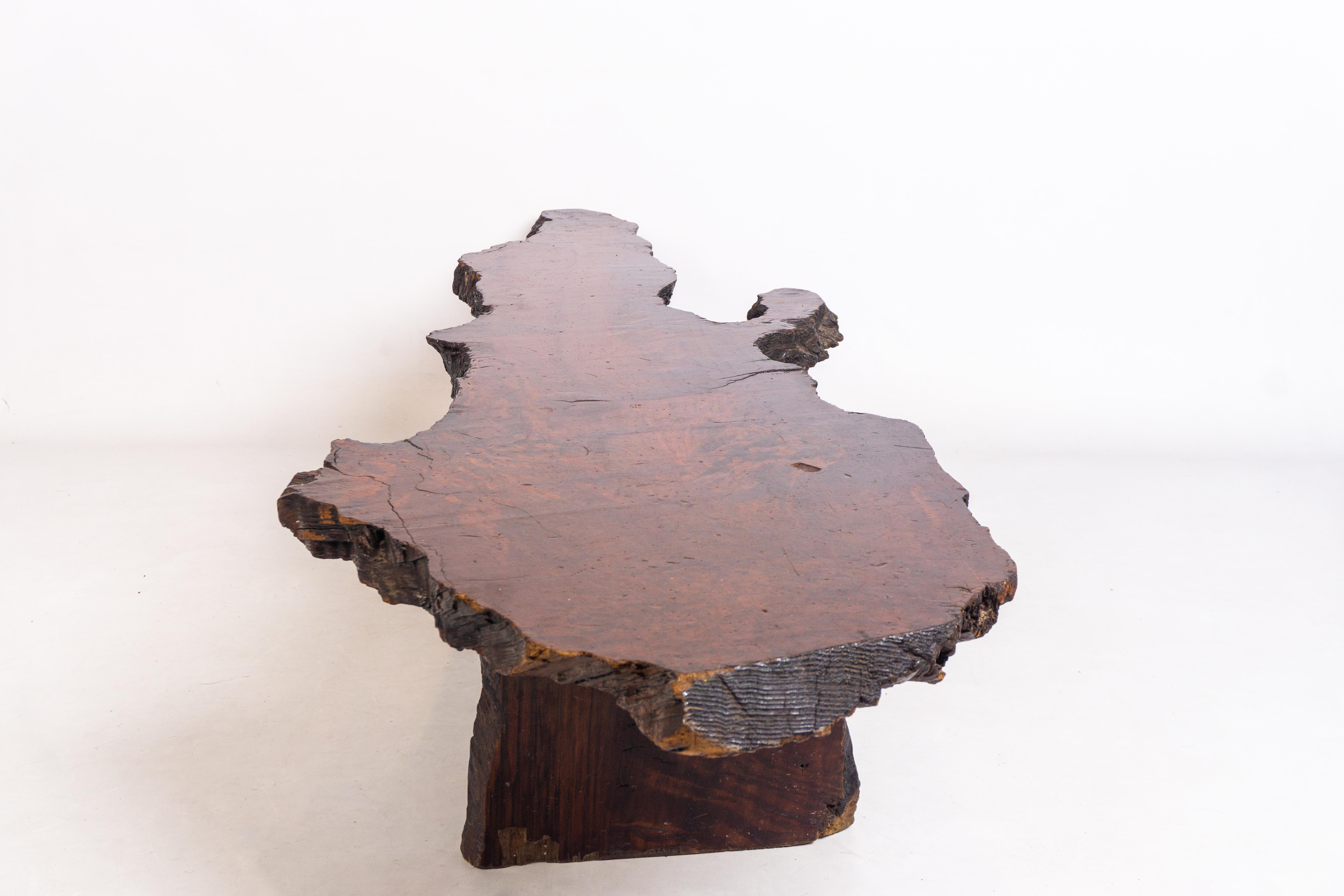 Unknown Mid 20th Century Live Edge Redwood Bench / Coffee Table For Sale