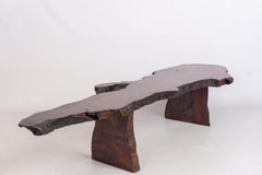 Mid 20th Century Live Edge Redwood Bench / Coffee Table
