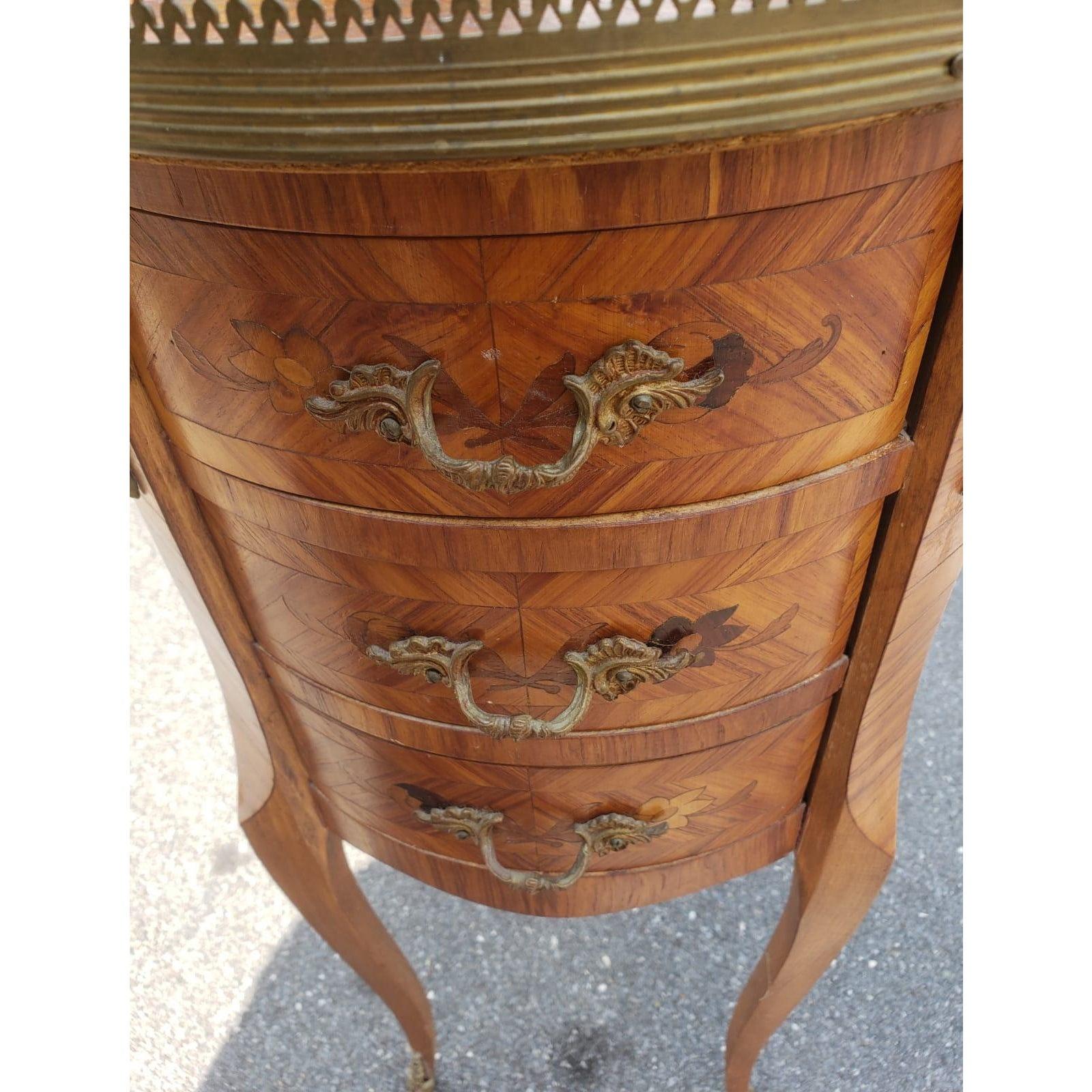 Mid 20th Century Louis XV Marquetry Side Table with Ormolu Gallery 3