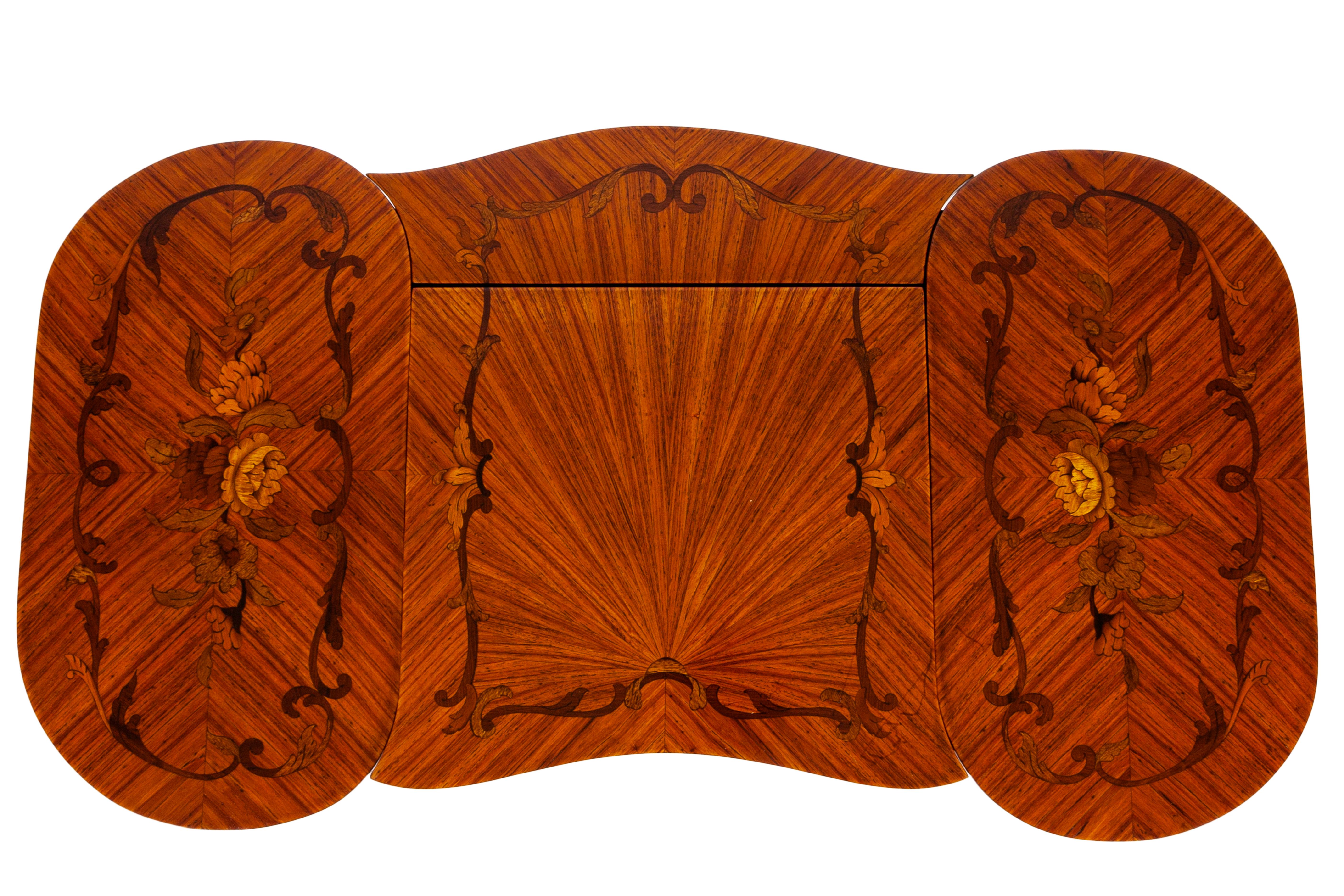Inlay Mid-20th Century Louis XV Rosewood French Bonheur Du Jour or Dressing Table For Sale