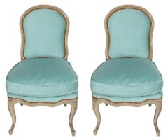 Paire de chaises à pantoufles de style Louis XV du milieu du 20e siècle