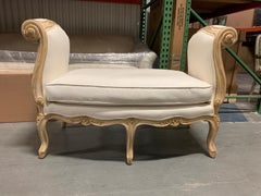 Mid-20th Century Louis XV Style Upholstered Window Bench