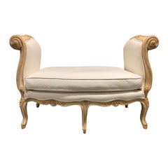 Mid-20th Century Louis XV Style Upholstered Window Bench