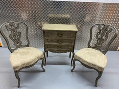 Mid 20th Century Louis XV Venetian Style Chest and Pair of Chairs