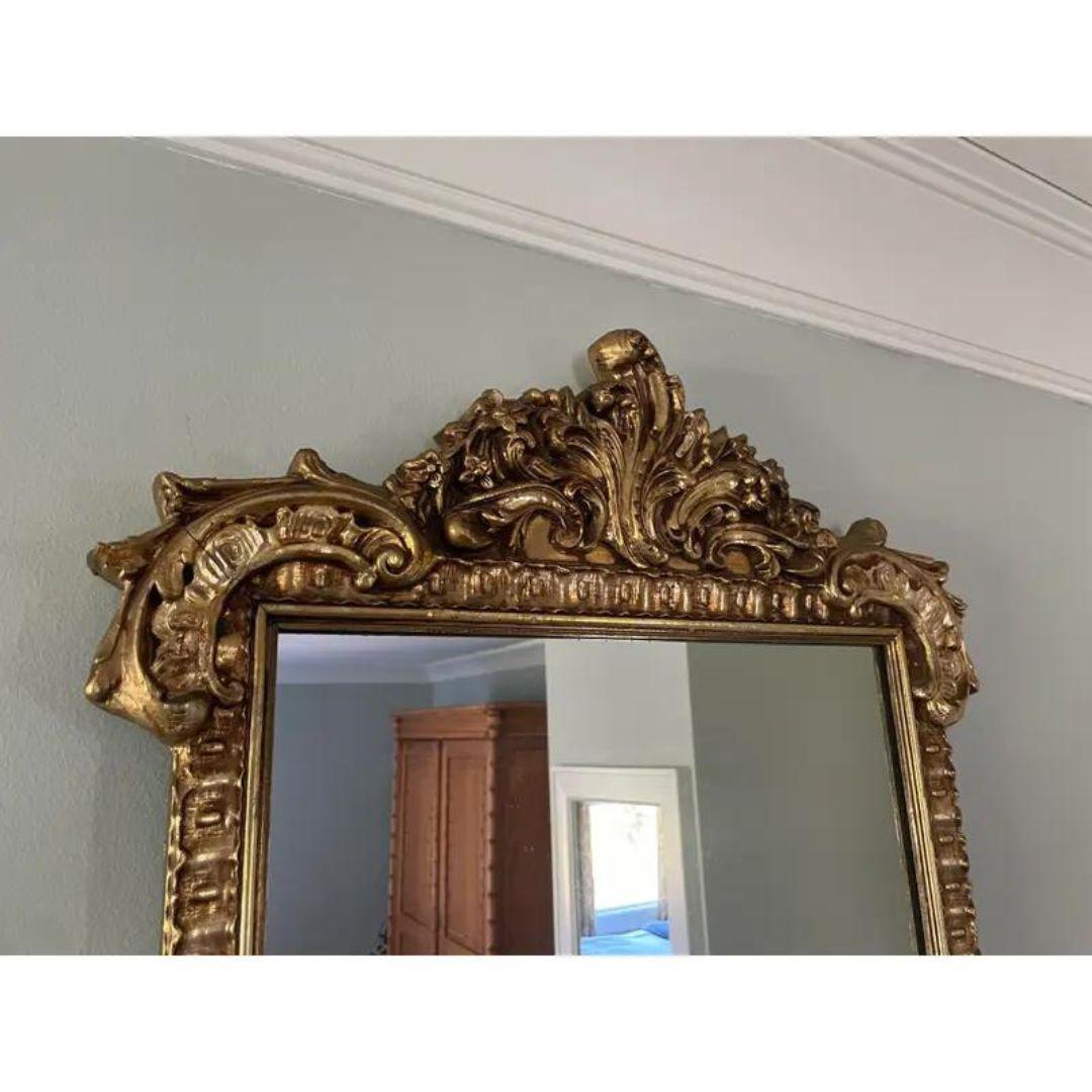 Rustic Mid 20th Century Louis XVI Style Gilt Wood Mirror For Sale