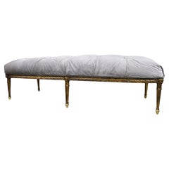 Siège de fenêtre en bois doré de style Louis XVI du milieu du 20e siècle
