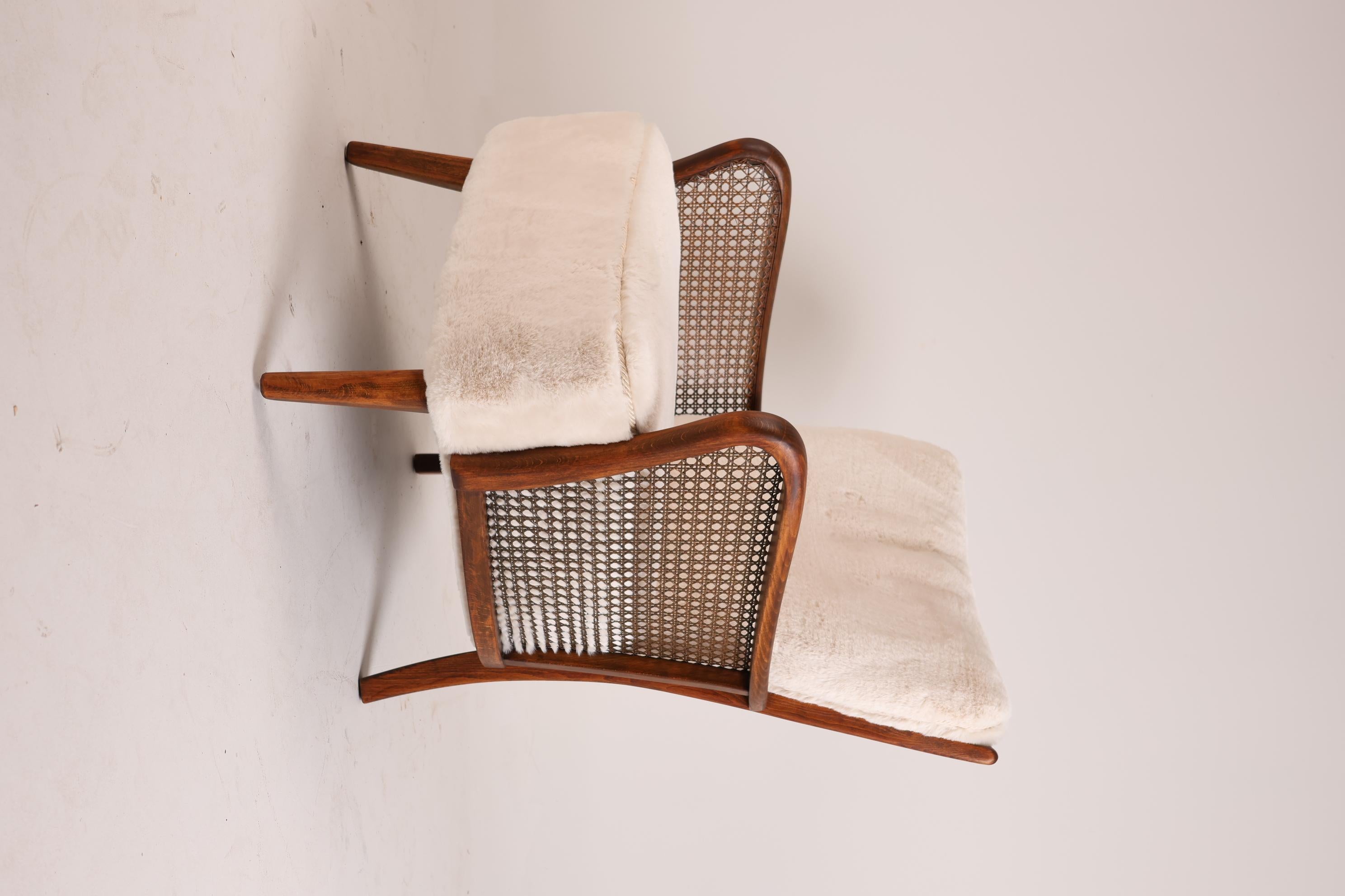 Mid 20th Century Lounge Chair in Rattan For Sale 3