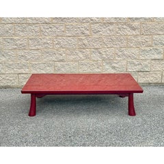 Mid 20th Century Low Asian Red Lacquer Coffee Table