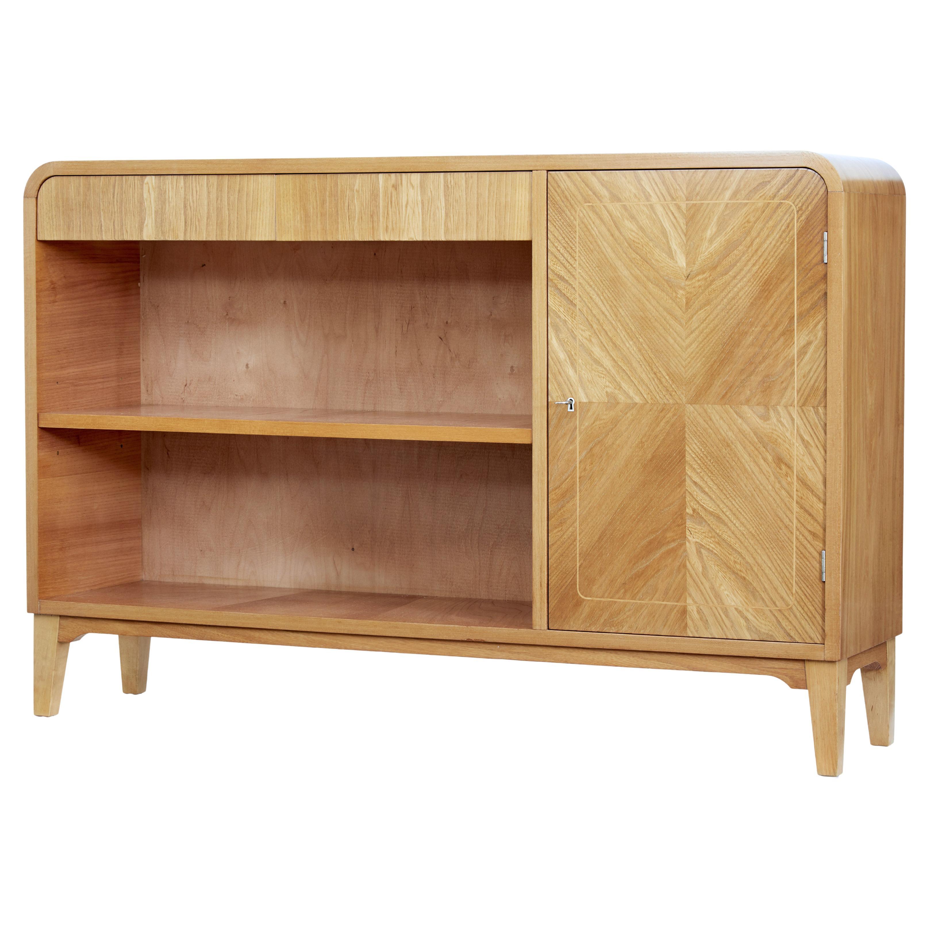 MidCentury Modern Backless Low Profile Teak Bookcase with Tapered Legs