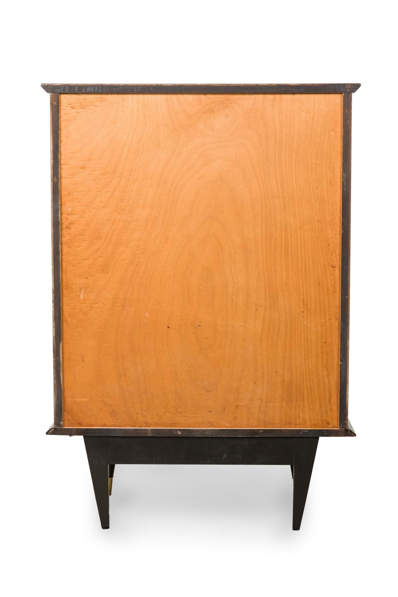 Mid 20th Century Macassar Ebony Wood Art Deco Style Vitrine Cabinet For Sale 5