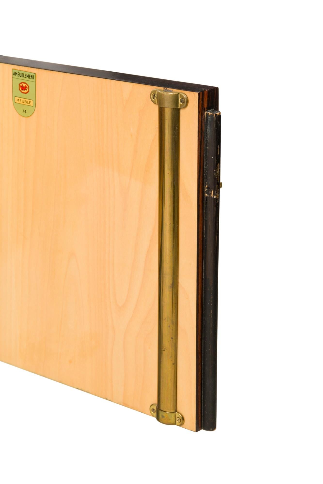 19th Century Mid 20th Century Macassar Ebony Wood Art Deco Style Vitrine Cabinet For Sale