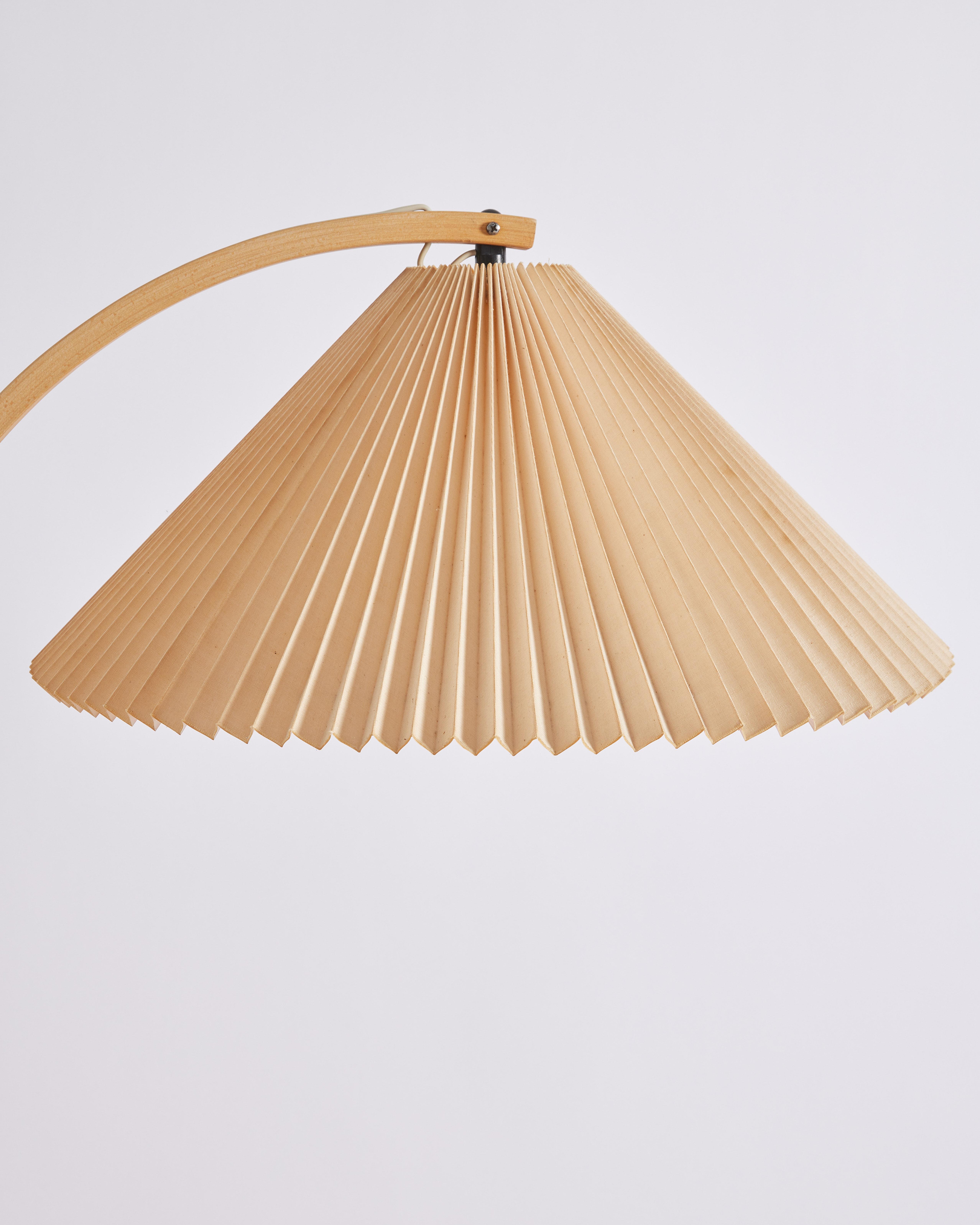 Mid-Century Modern Mid 20th Century Mads Caprani Danish Floor Lamp With Pleated Shade