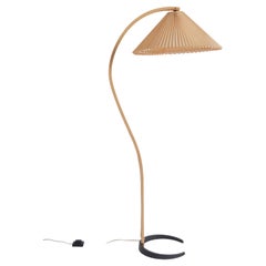 Mid 20th Century Mads Caprani Danish Floor Lamp With Pleated Shade