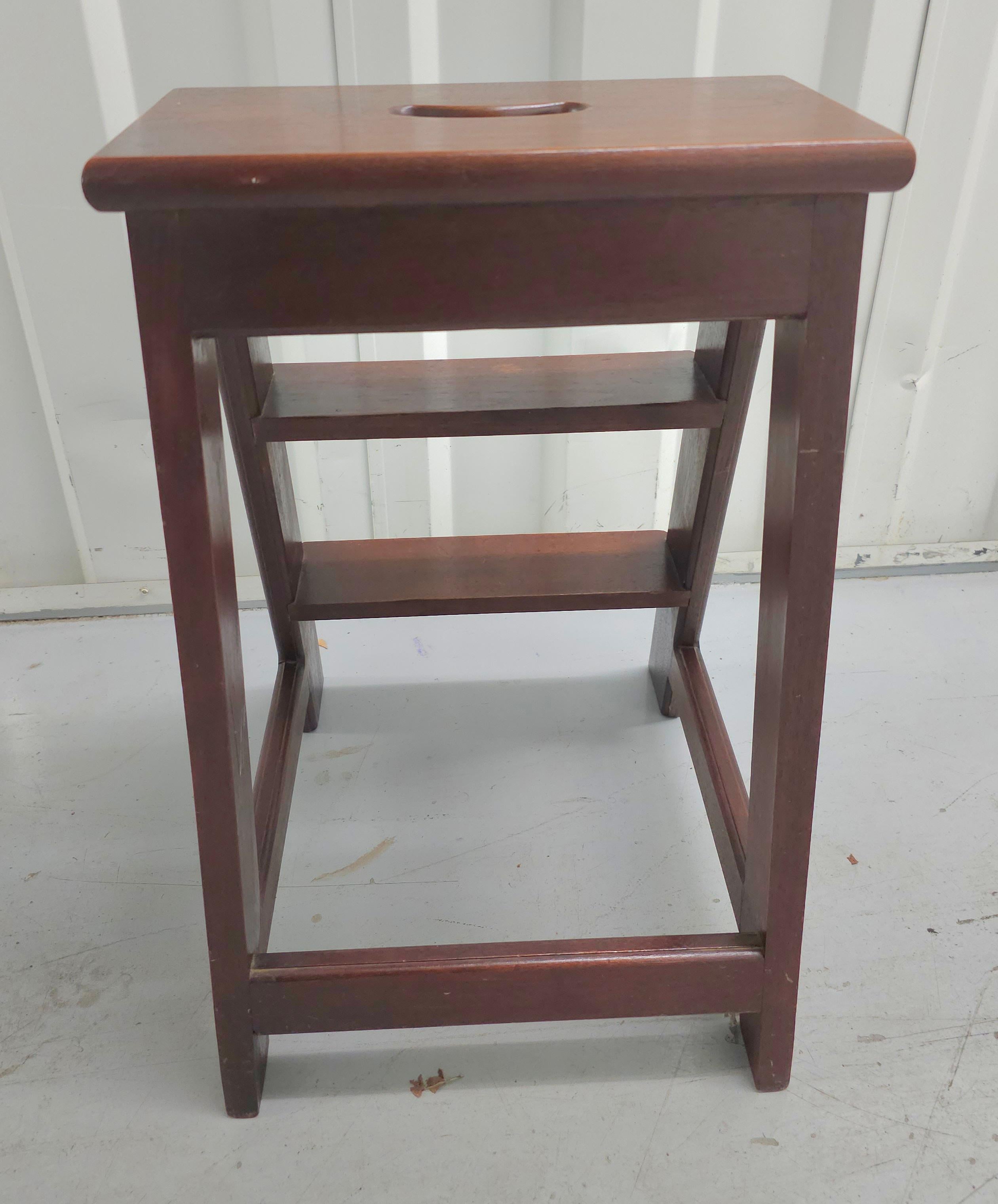 American Mid 20th Century Magogany Library Step Ladder