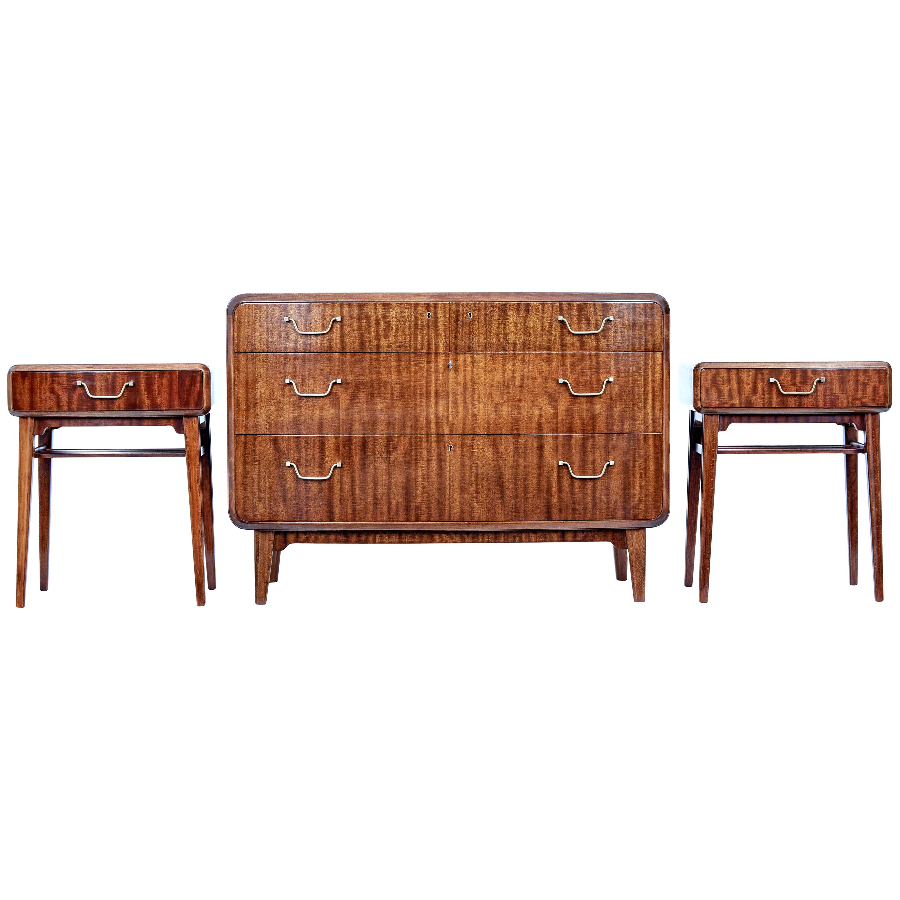 Mid-20th Century Mahogany 3-Piece Bedroom Suite by SMF Bodafors