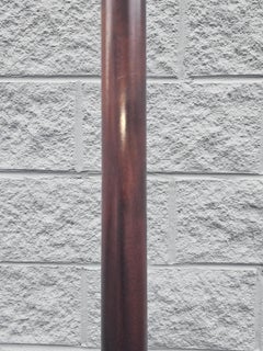 Mid-20th Century Mahogany and Brass Inset Dual Lights Floor Lamp