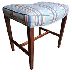 Mid 20th Century Mahogany and Upholstered Vanity Stool