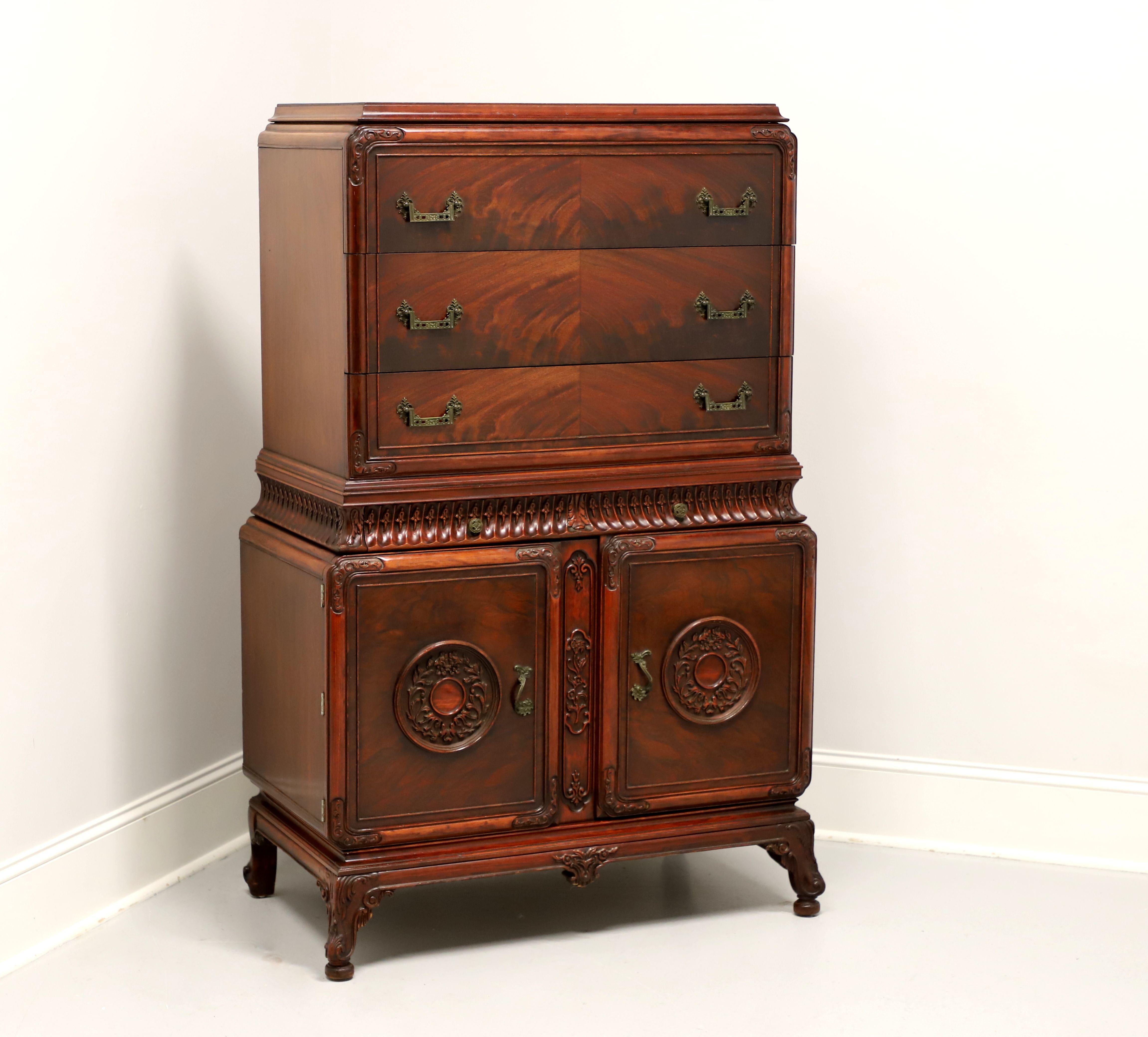 Mid 20th Century Mahogany Asian Influenced Chest on Chest For Sale 7