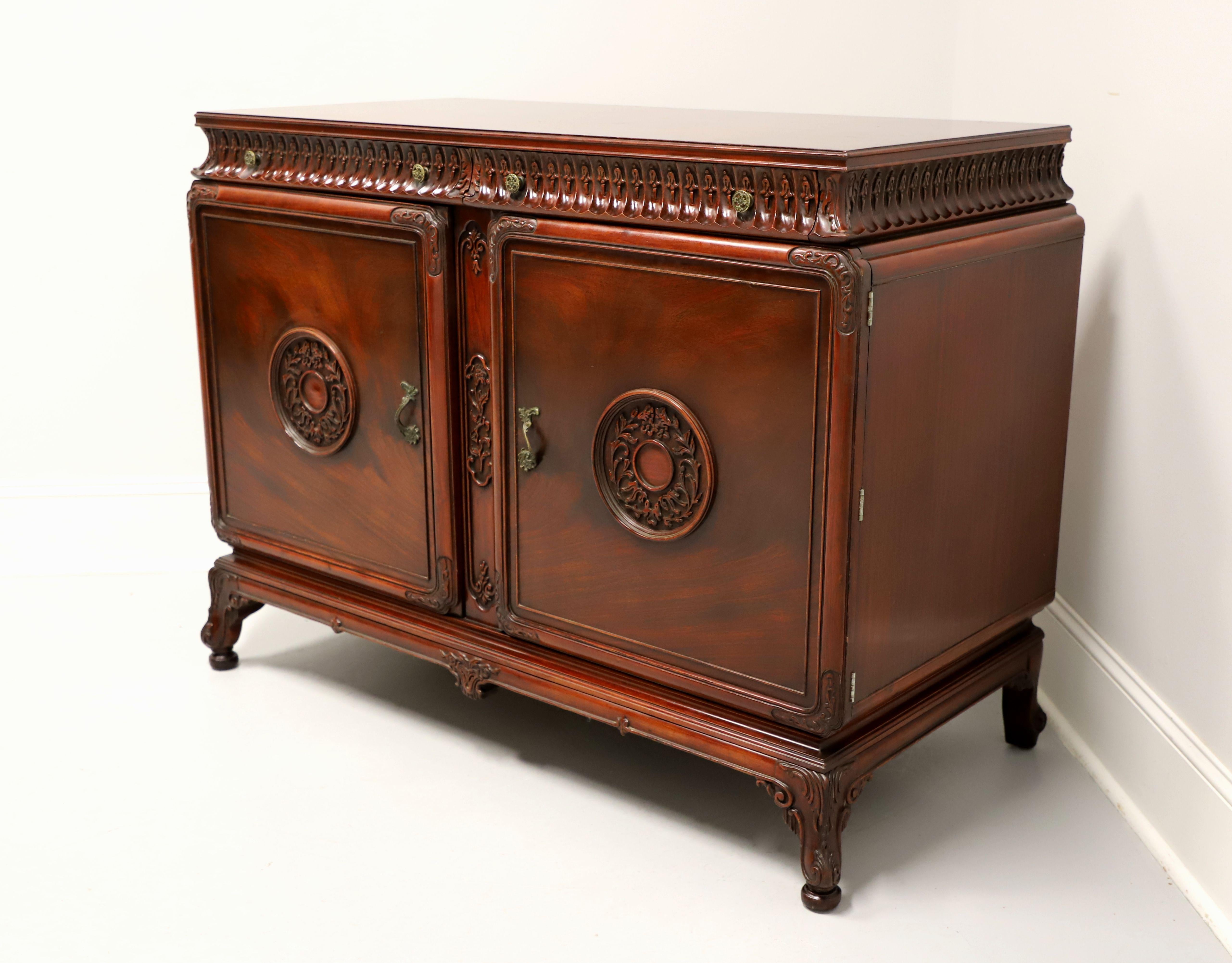 Chinoiserie Mid 20th Century Mahogany Asian Influenced Double Dresser For Sale