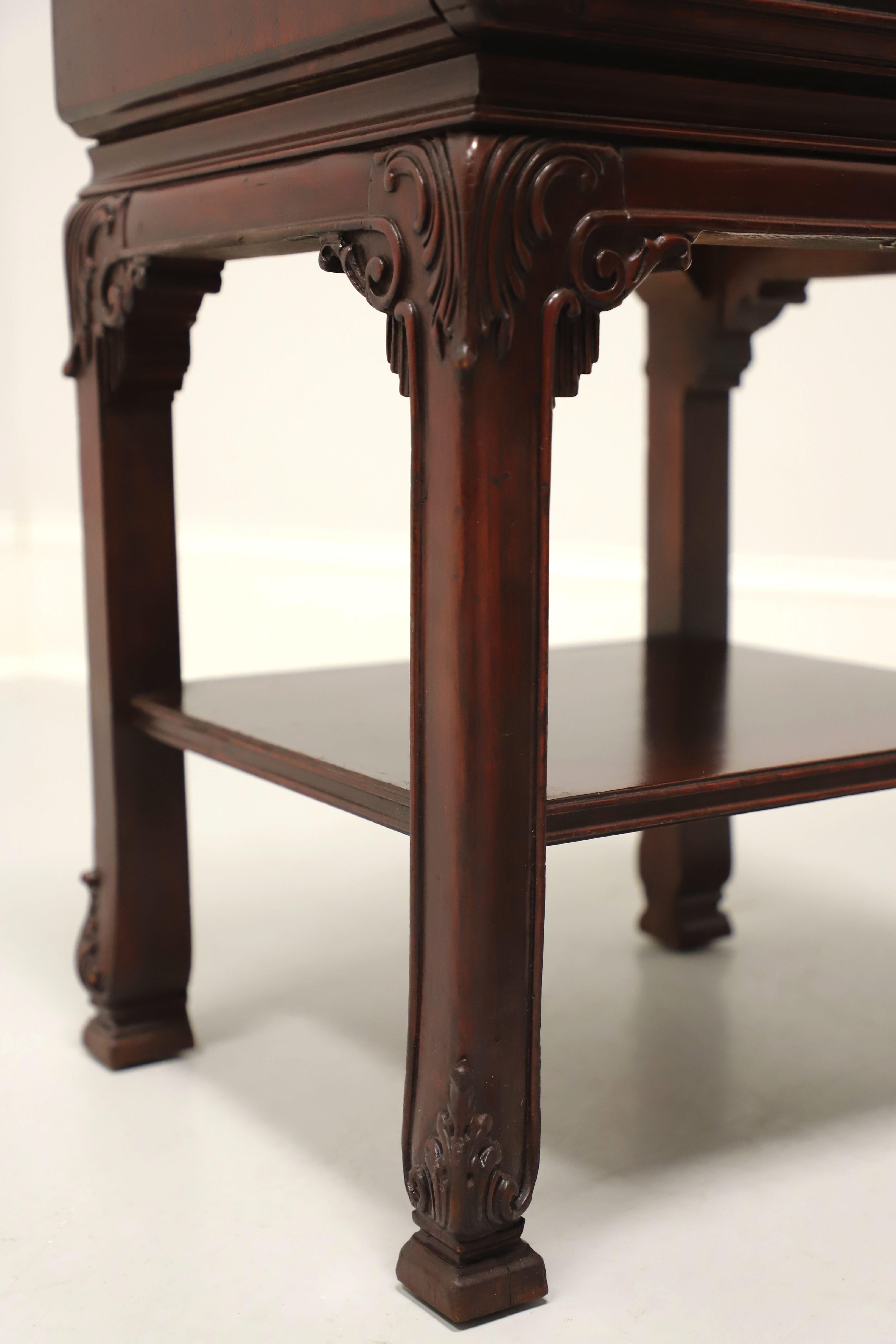 Mid 20th Century Mahogany Asian Influenced Nightstands - Pair For Sale 1