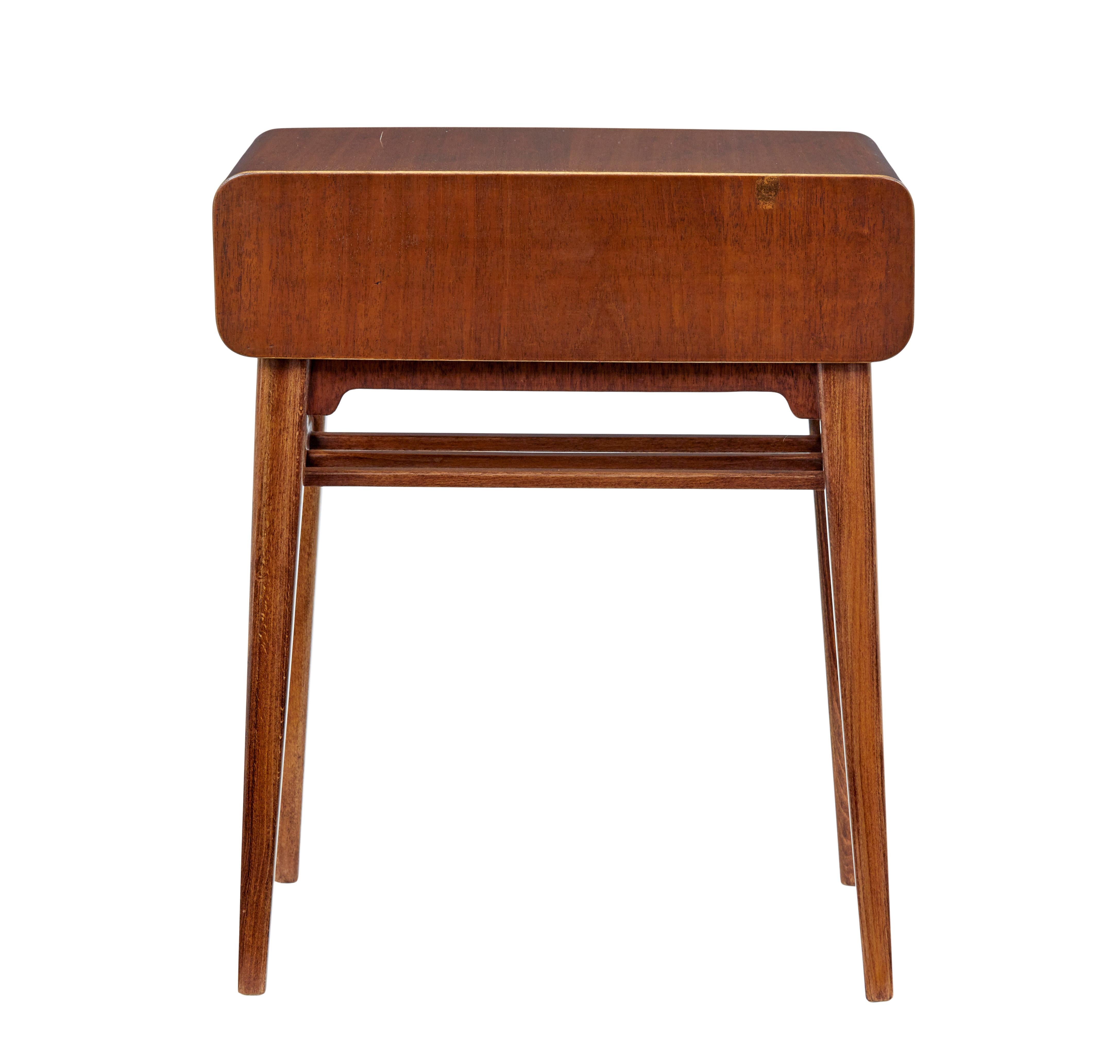 Swedish Mid-20th Century Mahogany Bedside Table by Bodafors For Sale