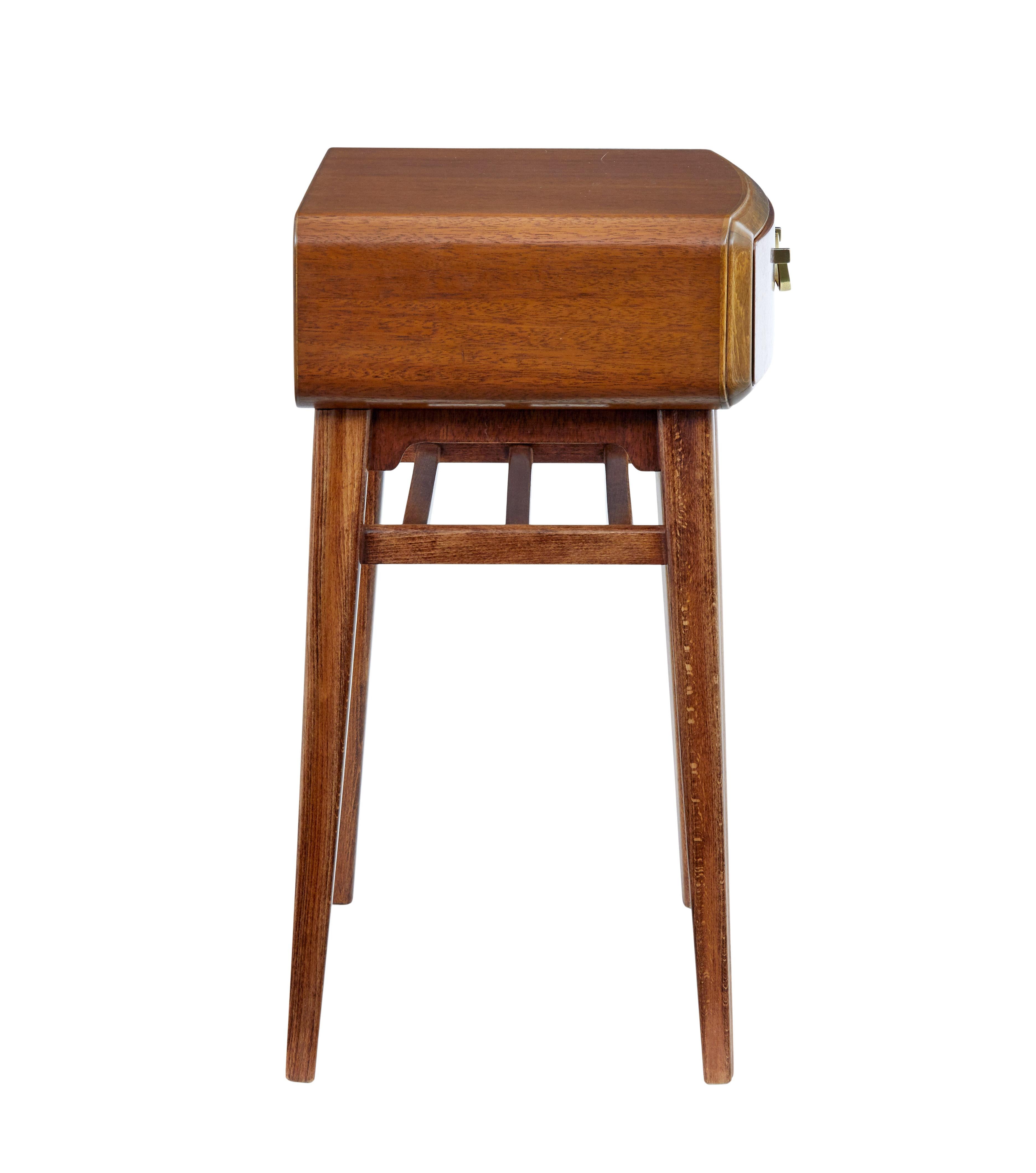 Hand-Crafted Mid-20th Century Mahogany Bedside Table by Bodafors For Sale