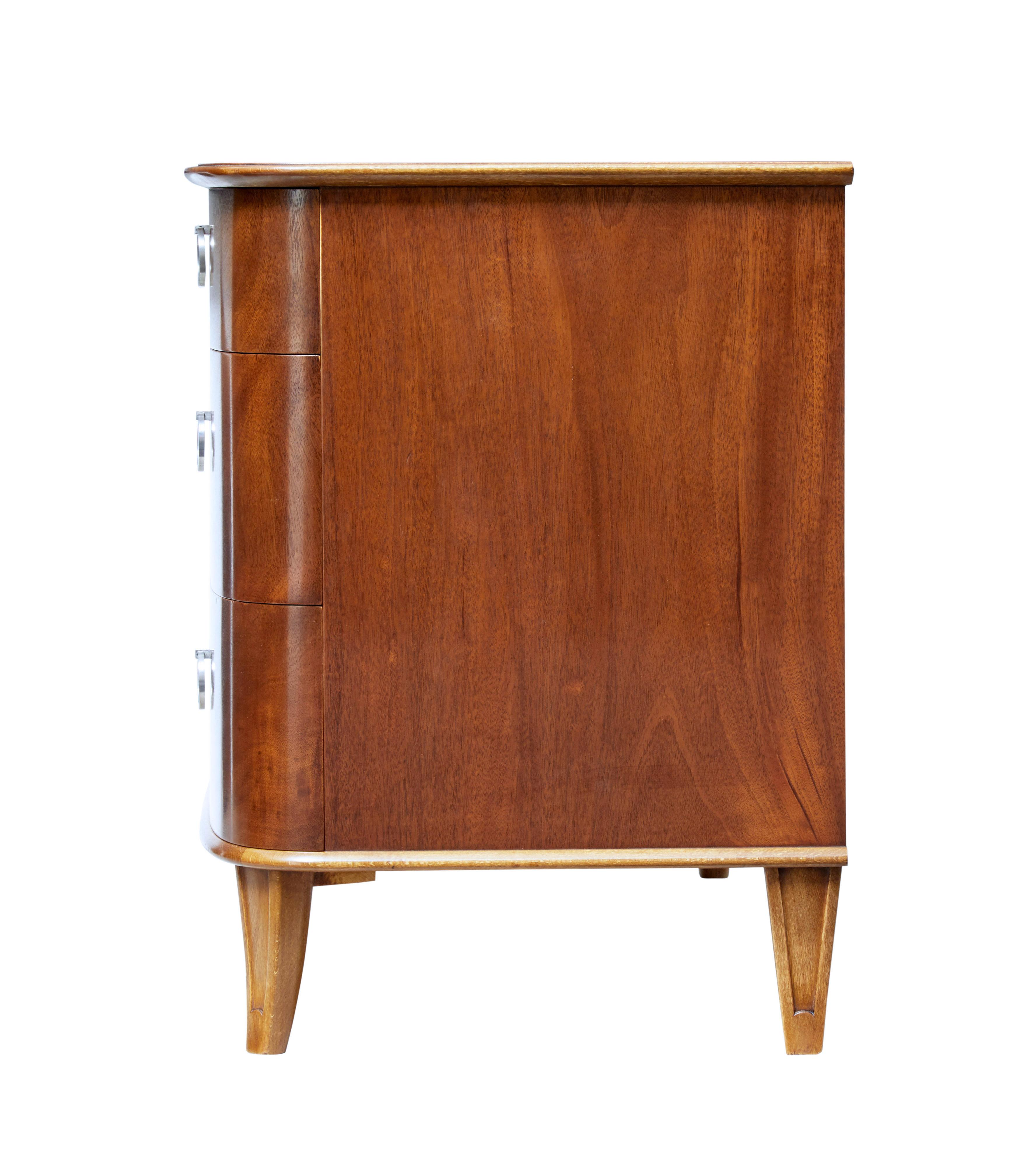 Mid-20th Century Mahogany Chest of Drawers by Svensk Mobelindustri In Good Condition In Debenham, Suffolk