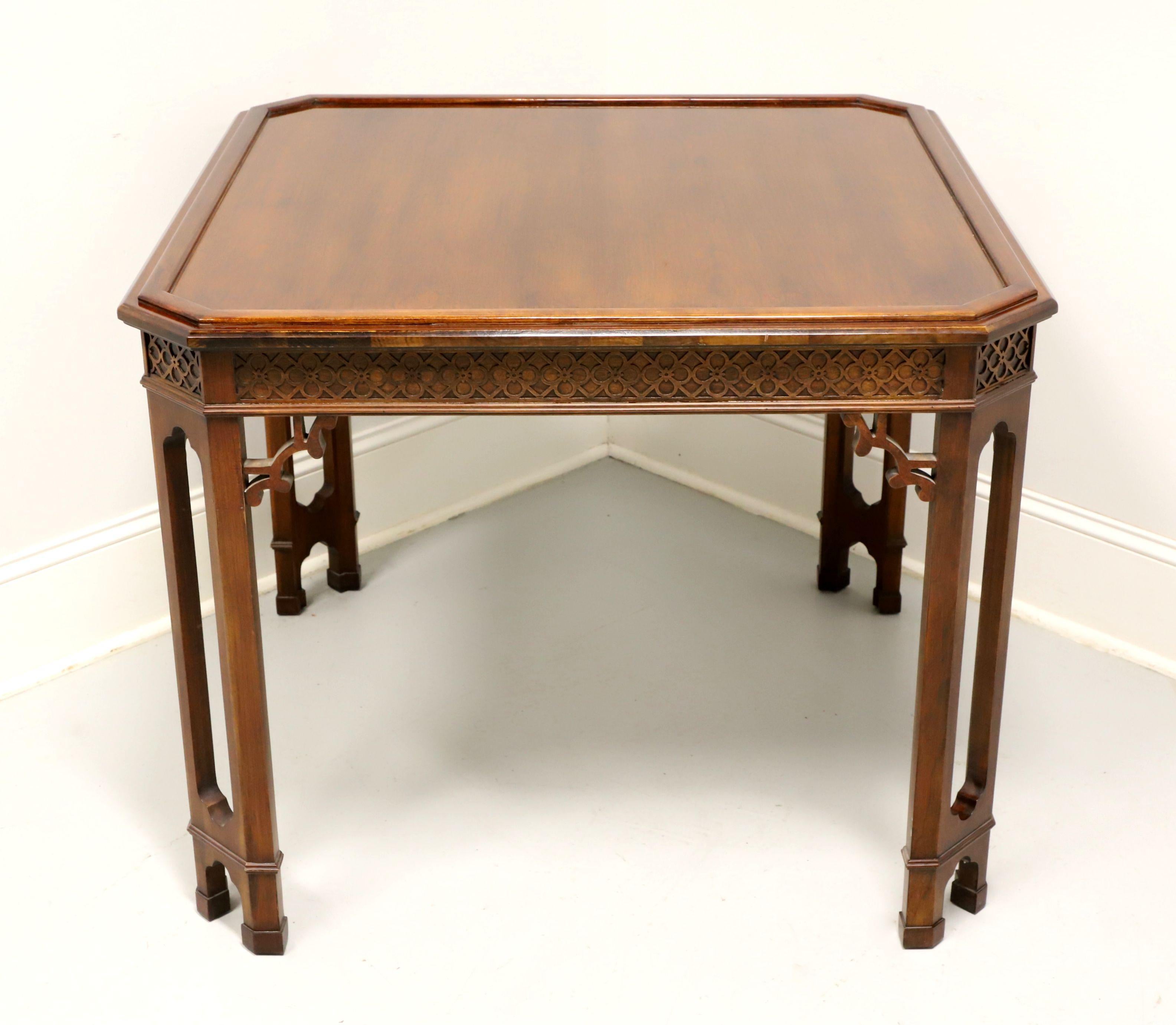 American Mid 20th Century Mahogany Chinese Chippendale Square Game Table