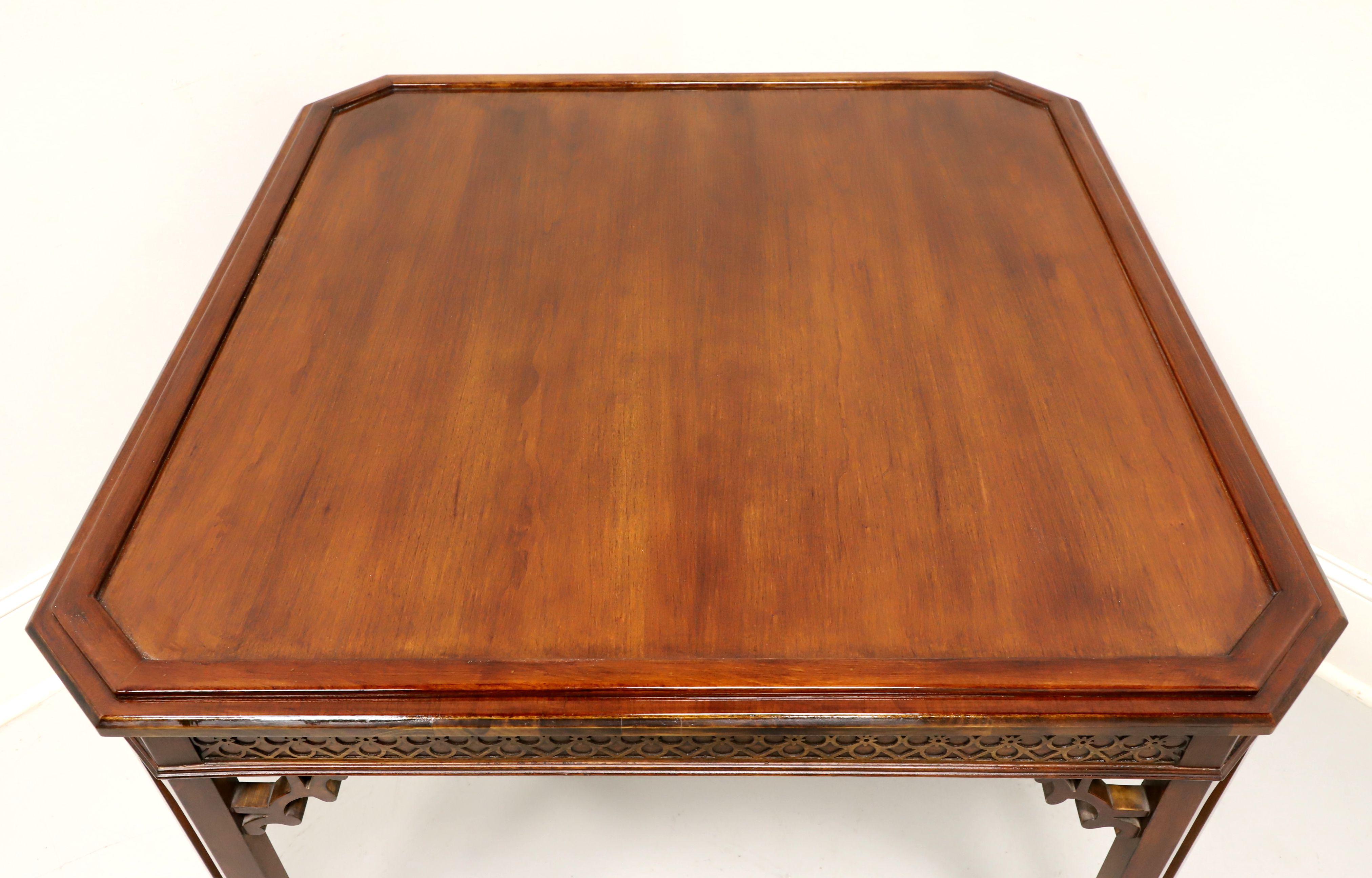 Mid 20th Century Mahogany Chinese Chippendale Square Game Table In Good Condition In Charlotte, NC