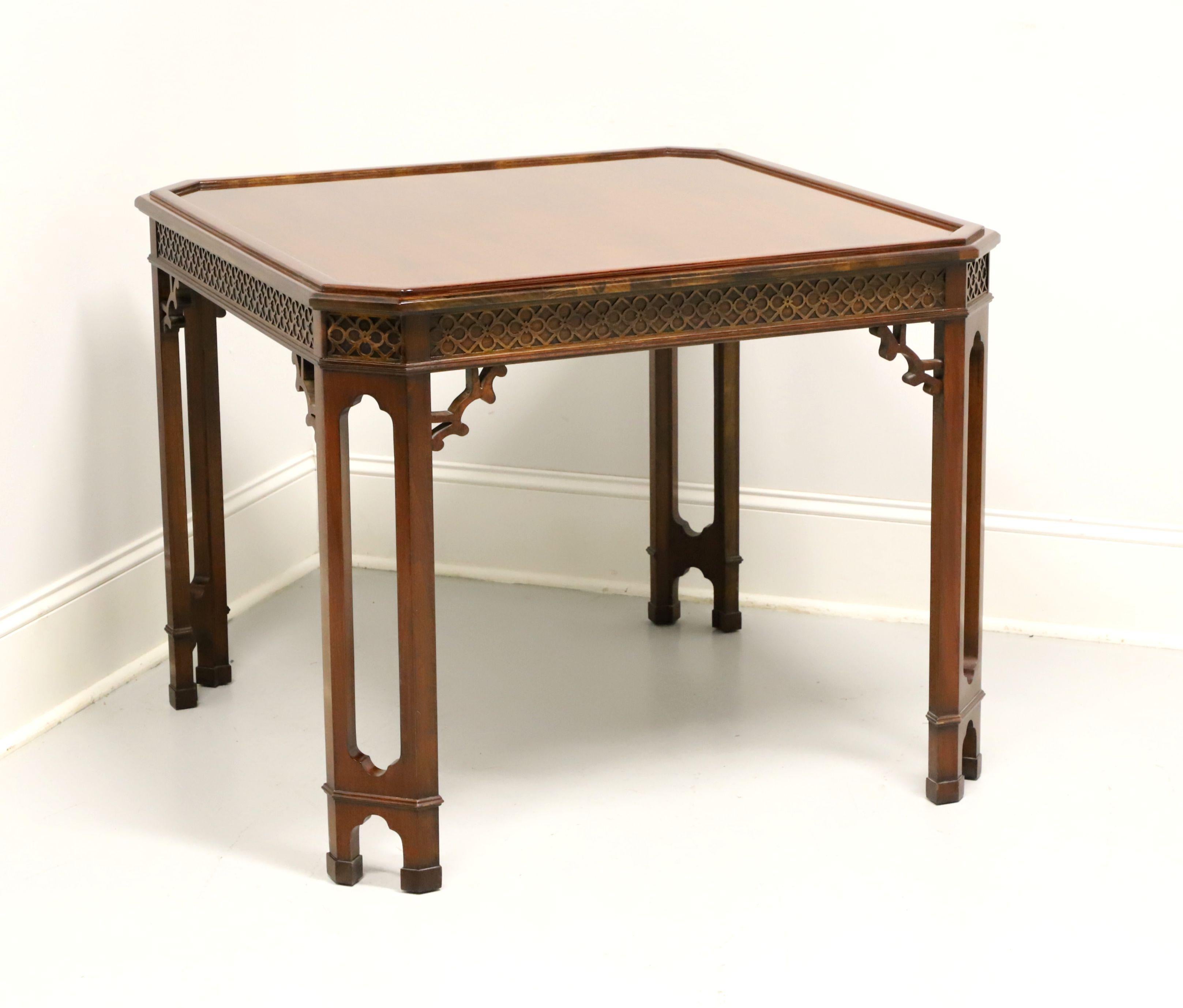 Mid 20th Century Mahogany Chinese Chippendale Square Game Table 2