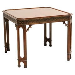 Mid 20th Century Mahogany Chinese Chippendale Square Game Table