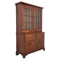 Retro Mid 20th Century Mahogany Colonial China Cabinet Hutch, Attributed to BENBOW'S