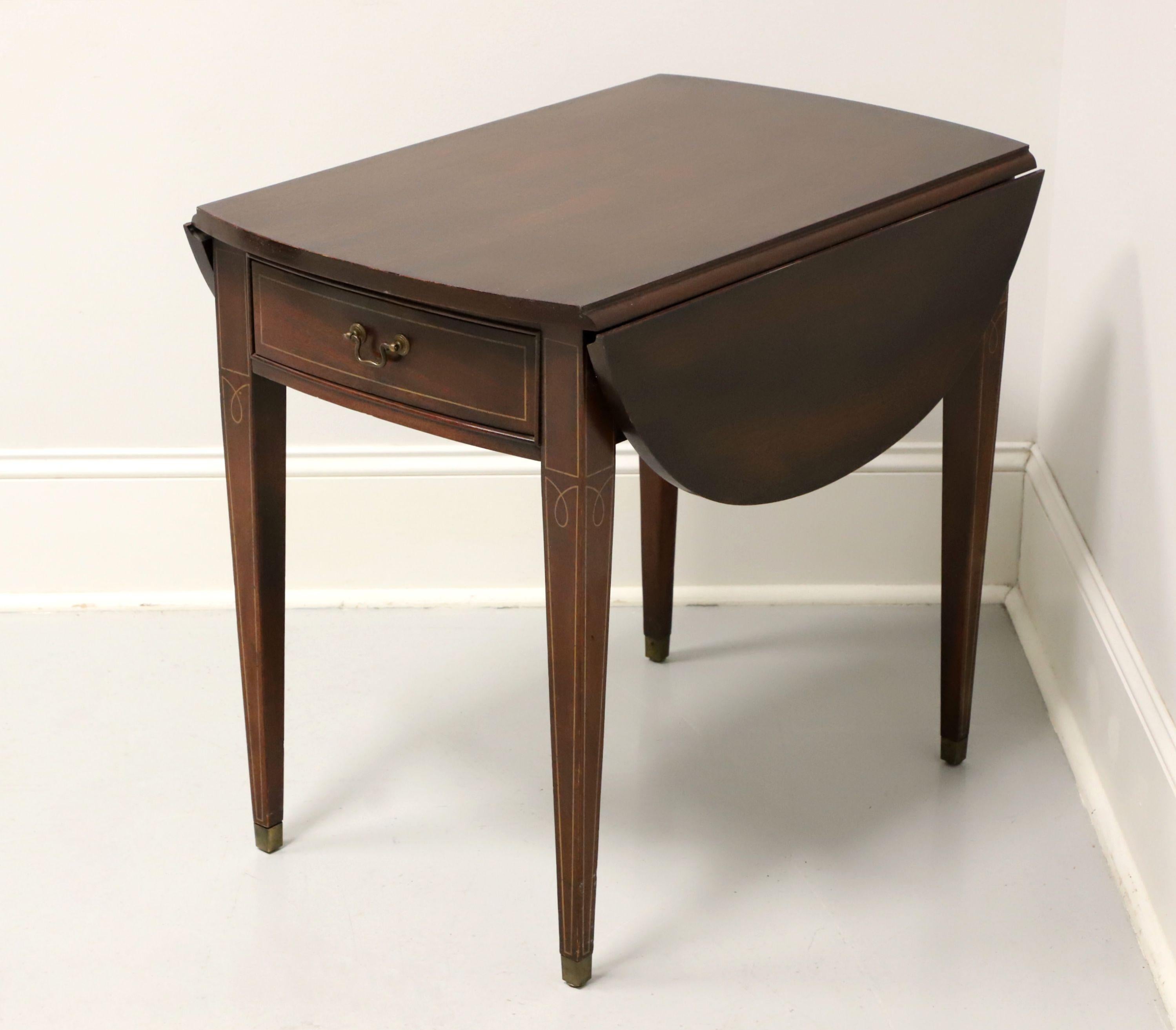 Mid 20th Century Mahogany Hepplewhite Drop-Leaf Pembroke Table In Good Condition For Sale In Charlotte, NC
