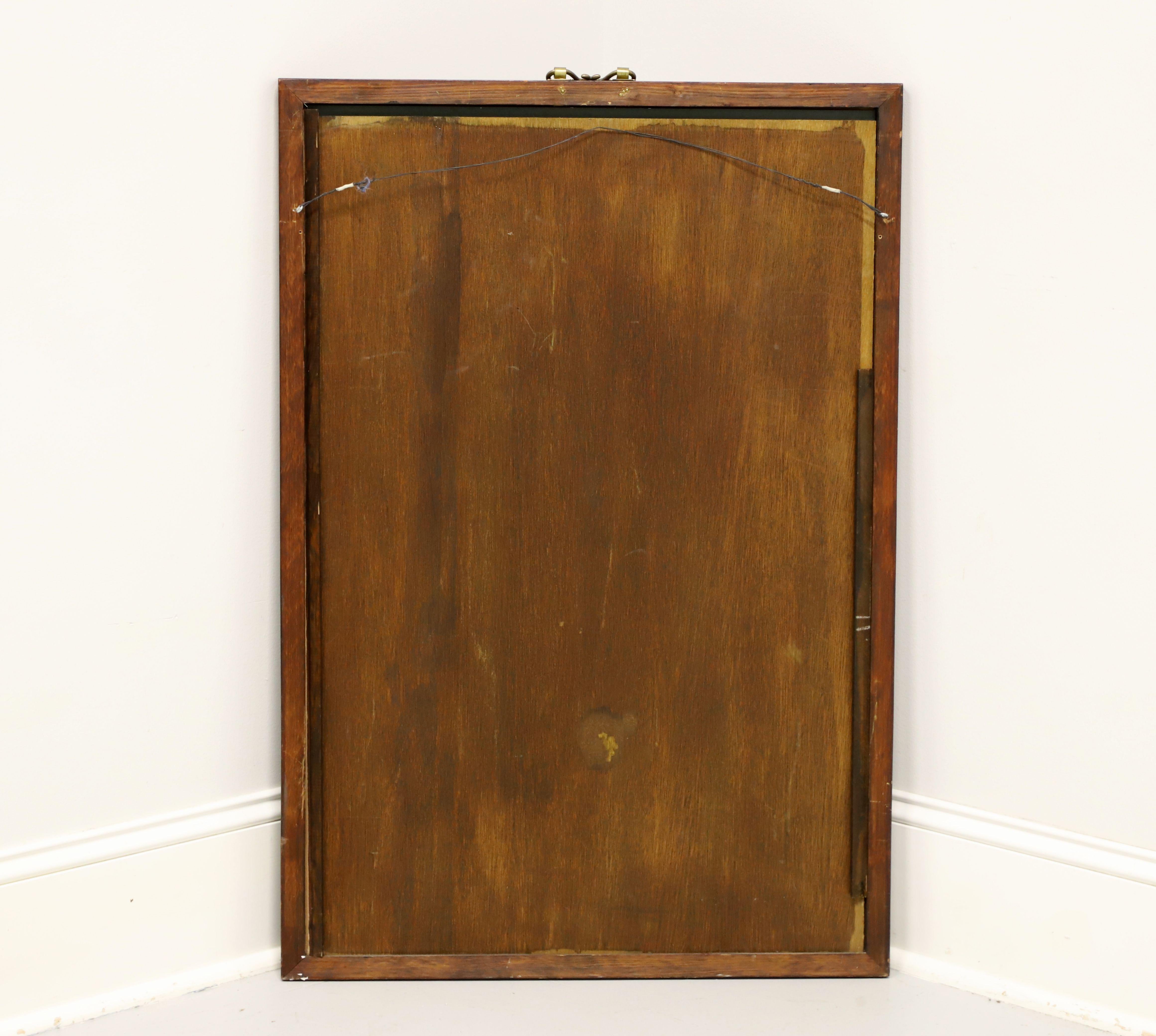 Mid 20th Century Mahogany Japanese Tansu Campaign Style Wall Mirror In Good Condition In Charlotte, NC