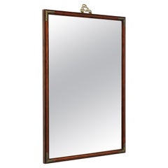 Mid 20th Century Mahogany Japanese Tansu Campaign Style Wall Mirror