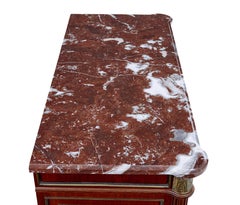 Mid 20th century mahogany marble top chest of drawers