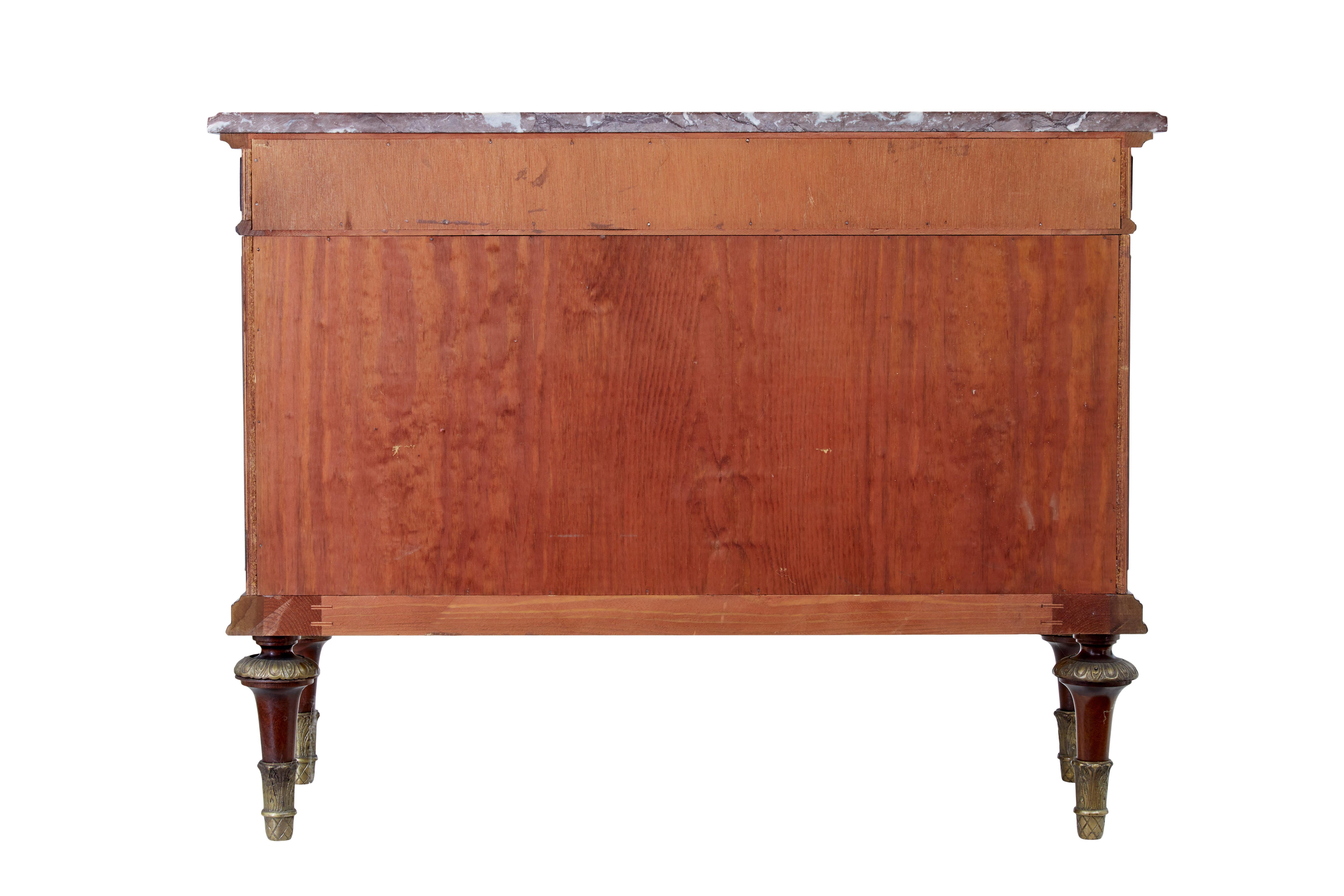 Mid-20th Century Mahogany Marble Top Chest of Drawers For Sale 2