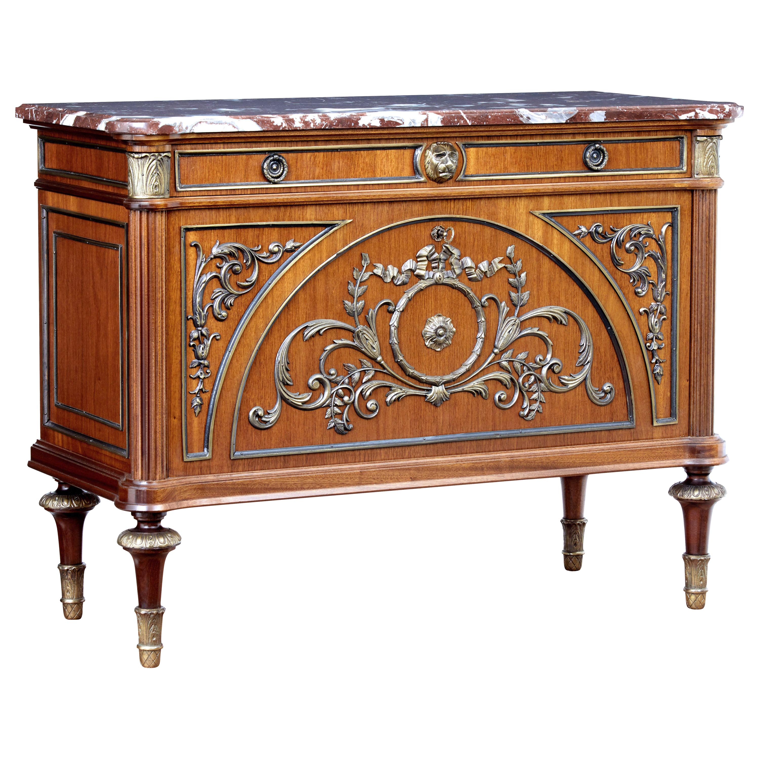 Mid-20th Century Mahogany Marble Top Commode