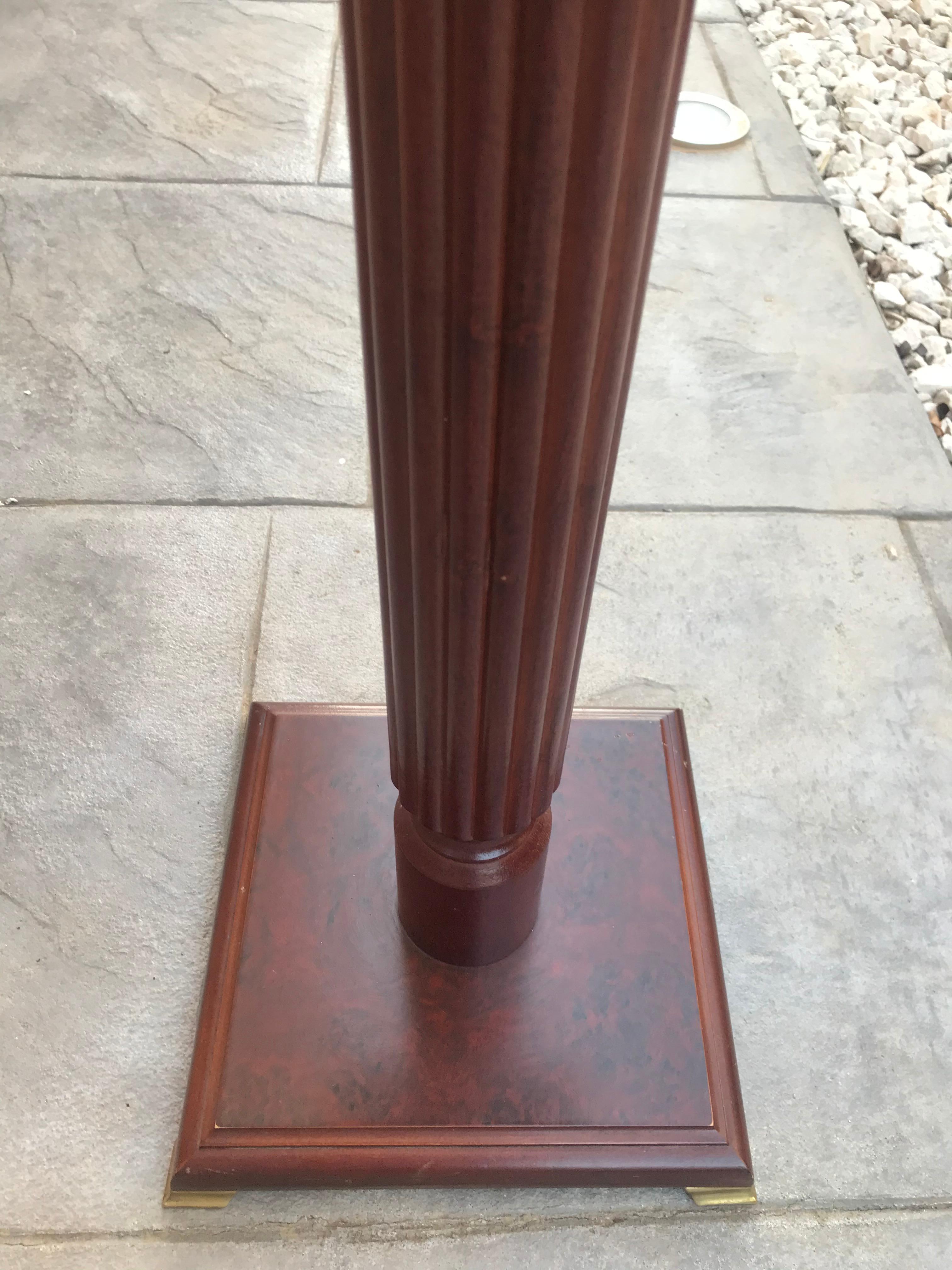 Mid-20th Century Mahogany Wood Square Top Pedestal Table For Sale 3