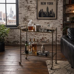 Mid-20th Century Maison Baguès Faux Bamboo Trolley.