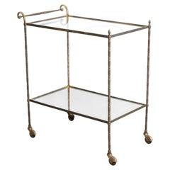 Mid-20th Century Maison Baguès Faux Bamboo Trolley.