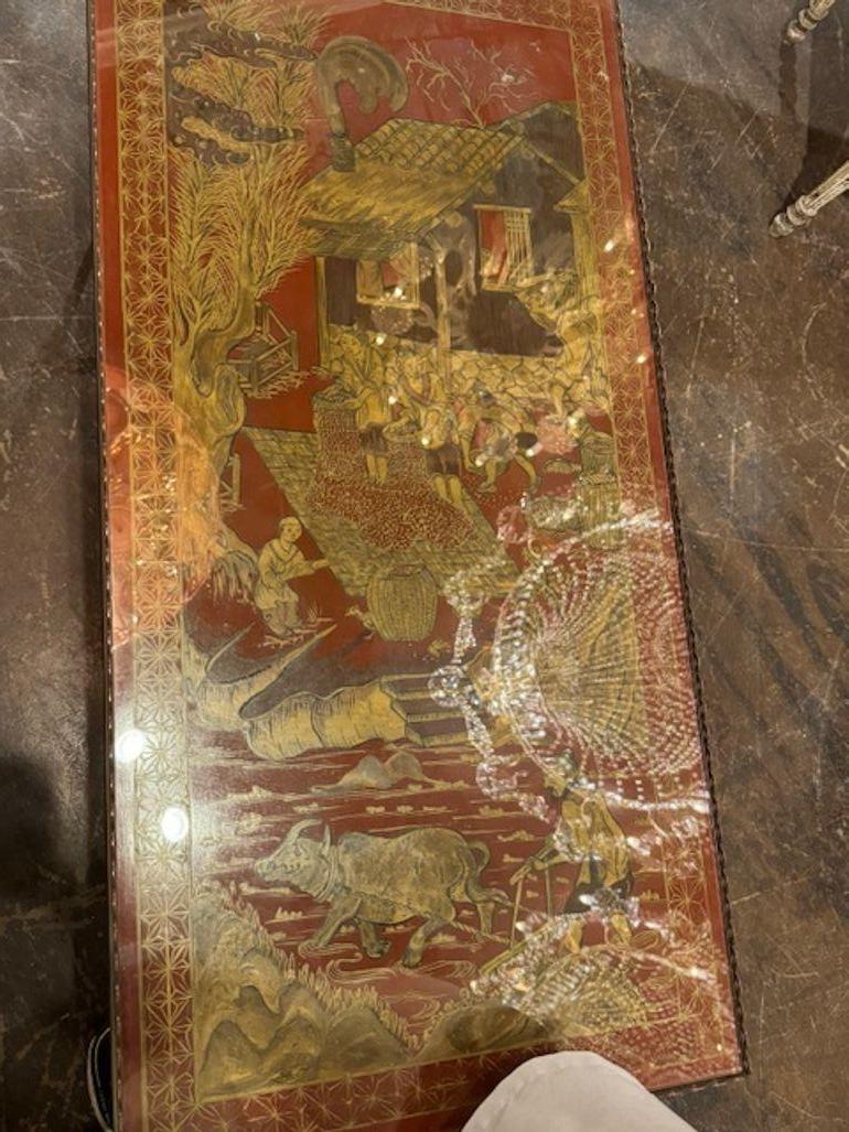 20ième siècle Table basse en laiton du milieu du 20e siècle de Maison Jansen en vente