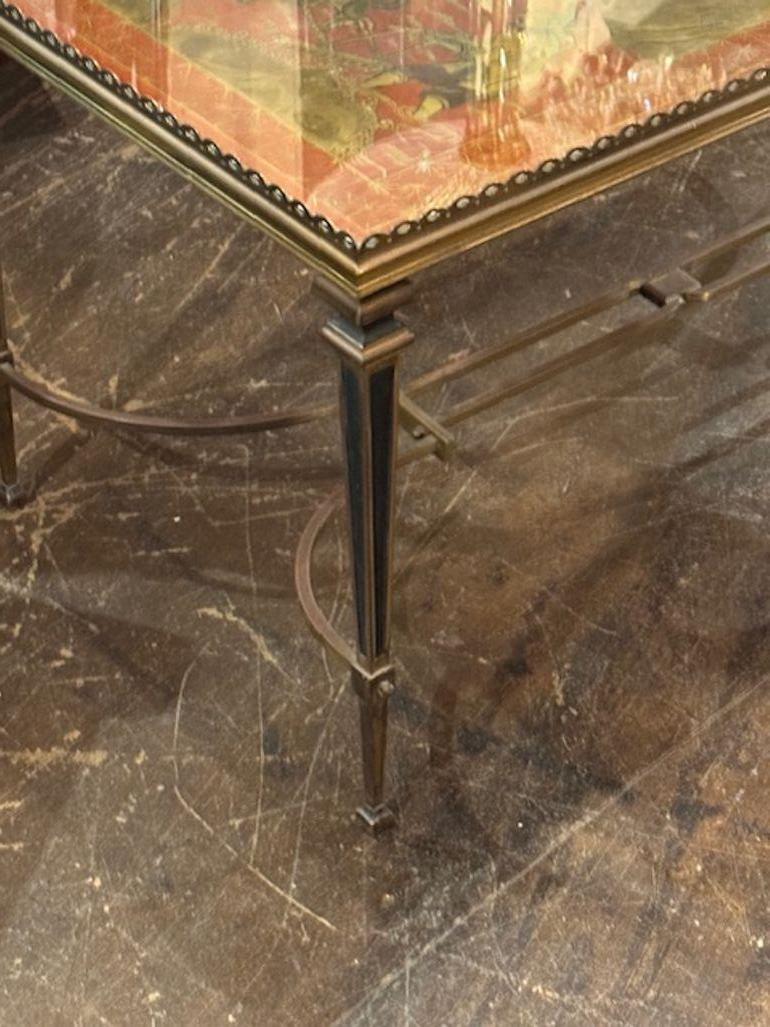 Laiton Table basse en laiton du milieu du 20e siècle de Maison Jansen en vente